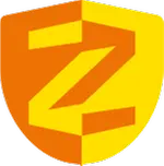 Logga i form av ett z mot en sköldformad bakgrund.